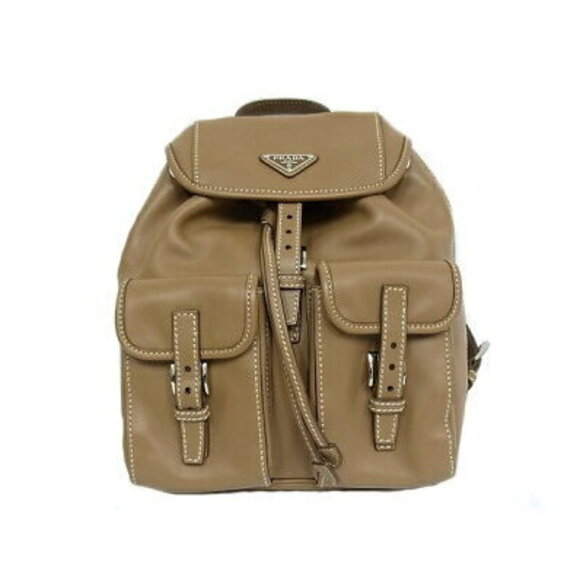 Prada Handbags - Prada Caramel Brown Leather Backpack